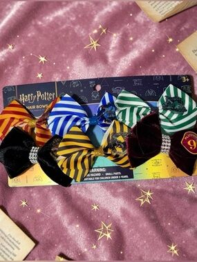 NWT Harry Potter House Hair Bows Set of 6